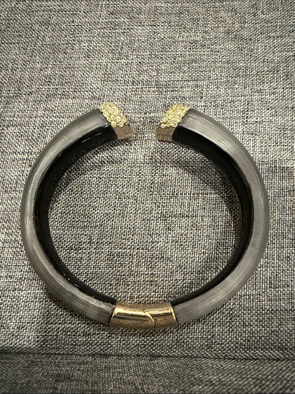 Alexis Bittar Gold Accent Lucite  Hinged Bracelet; -7”; for a small wrist